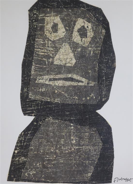 Dubuffet, colour print, Personnage, Redfern Gallery label verso, 30.5 x 23.5cm